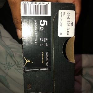 Jordan 4 Retro BT size 5c